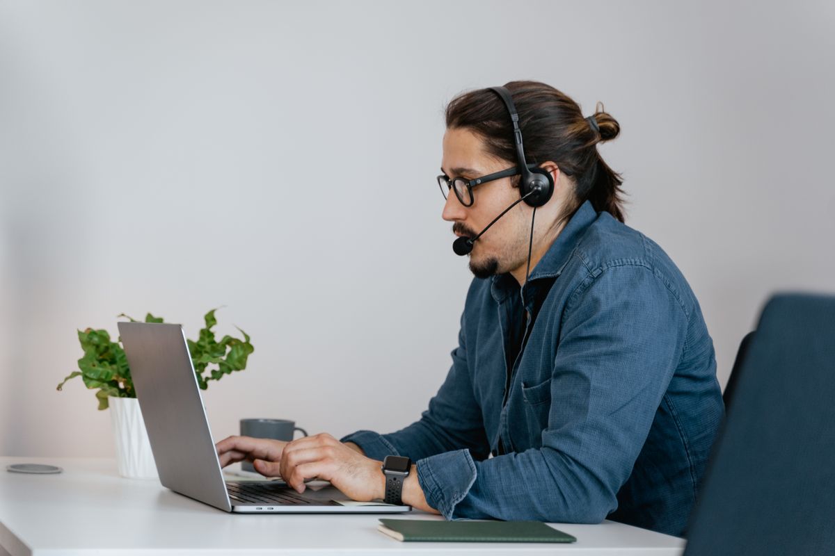 Two colleagues working remotely